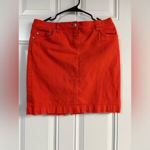 Jones New York Vibrant Orange Mini Denim Skirt✨